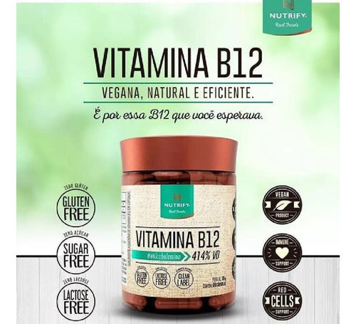 2x Vitamina B12 Nutrify 60 Cáps Metilcobalamina 414% Vd Sabor Sem Sabor