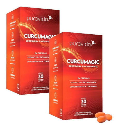 Kit C/ 2 Curcumagic Caps.biodisponível Concentrado Puravida
