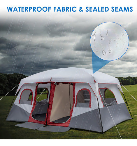 Joyfox Family Luxe 8-12 Barraca Familiar Grande Camping Acampamento 12 Pessoa