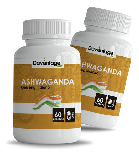 Kit 2x Potes De Ashwaga - Indiano A Verdadeira 120 Cápsula