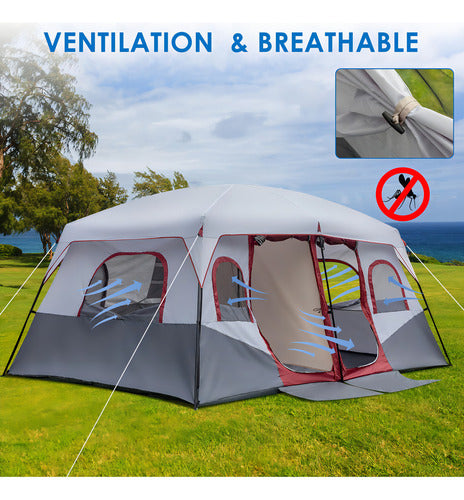 Joyfox Family Luxe 8-12 Barraca Familiar Grande Camping Acampamento 12 Pessoa