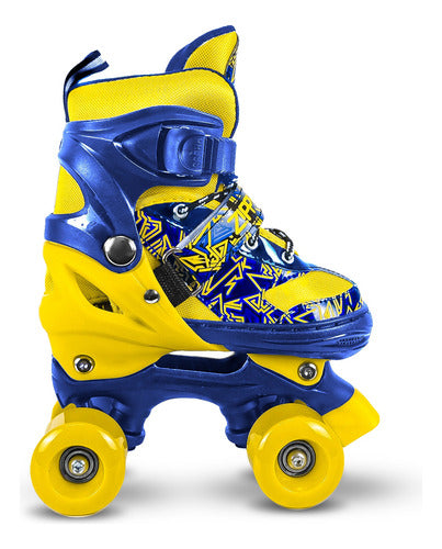 Patins Roller Infantil Quad Amarelo Azul Meninos Zippy Toys