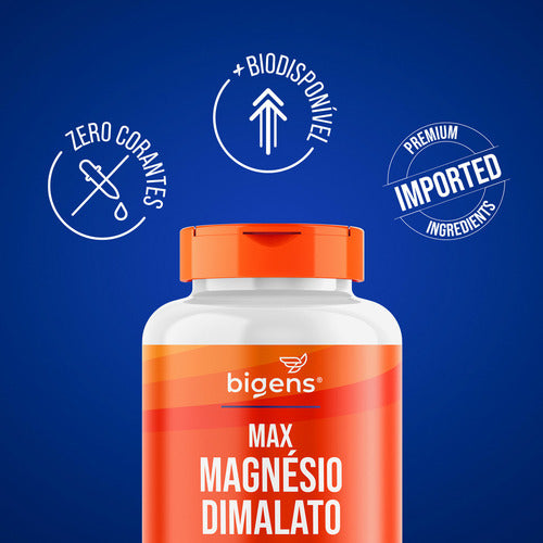 Max Magnésio Dimalato 350mg De Magnésio Elementar Por Dose 180 Cápsulas Bigens