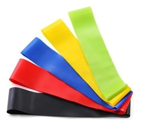 Kit de 5 Faixa Elástica Miniband Treino Pilates e Crossfit