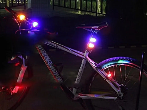 Kit 2 Luz De Segurança Led Duplo Sinalizador Lanterna Bike Cor Preto