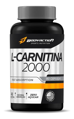 L-carnitina 90 Caps 2000mg - Bodyaction Sabor Sem sabor