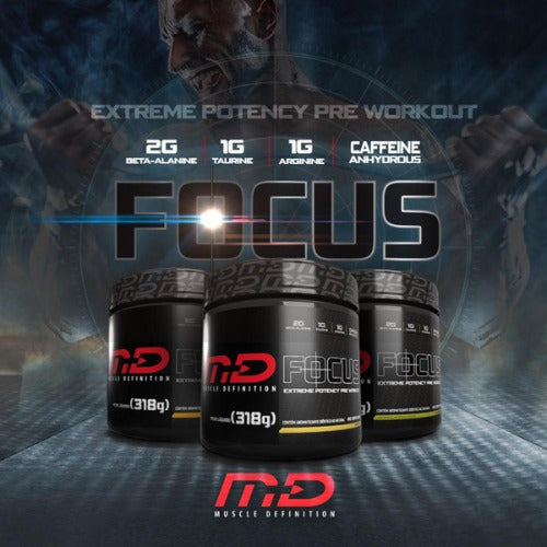 Pre Treino Focus C/beta Alanina, Arginina, Taurina - 318g-md Sabor Frutas Vermelhas