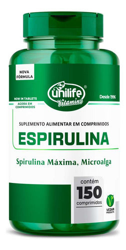 Espirulife Spirulina 500mg Unilife - 150 Comprimidos Sabor Sem sabor