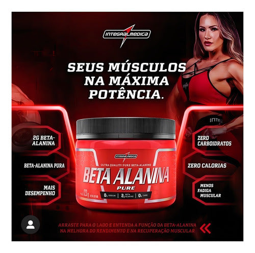 Beta Alanina Pura em Pó 123g Integralmédica