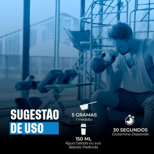 Glutamina 100% Pura 300g - Fórmula Exclusiva Com Insumos Importados E 5g De Glutamina Por Dose (60 Doses)