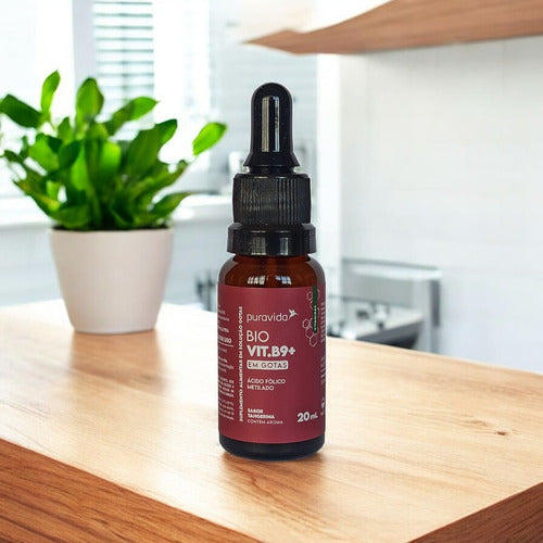 B9 Drops Ácido Fólico Metilado - Puravida - Vitamina 20ml Sabor Tangerina