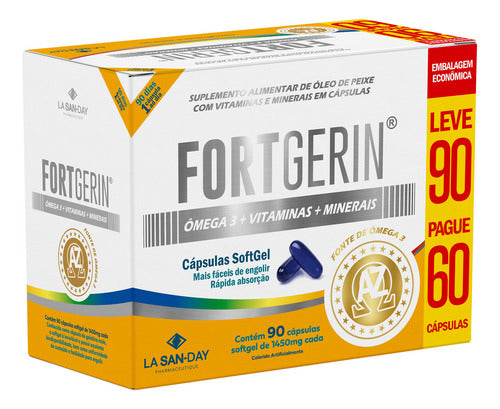 Polivitaminico Fort Gerin 90 Cápsulas Com Ômega 3 Sabor