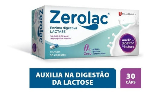 Zerolac Enzima Lactase 10.000 30 Caps Zero Açúcar
