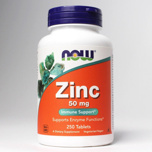 Zinco 50mg Now Foods 250 Tablets Sabor Sem sabor