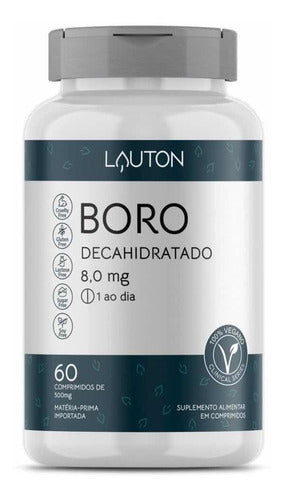 Boro Decahidratado 8,0mg - 60 Comprimidos Lauton Nutrition Sabor Sem sabor