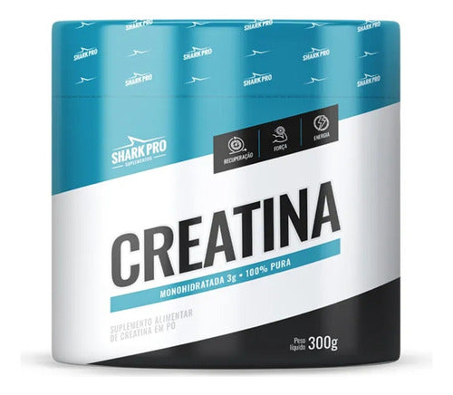 Creatina Pura 300g 100% Monohidratada - Shark Pro Sabor Natural