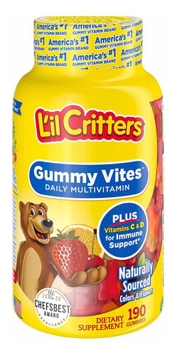 Multivitamínico Lil Critters Gummy Vites - Vitamina C imune para meninos/meninas com zinco e vitamina D