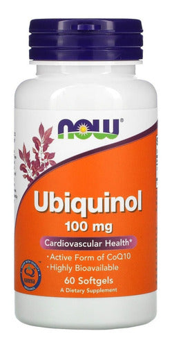 Ubiquinol 100mg Now Foods CoQ10 60 Cápsulas moles