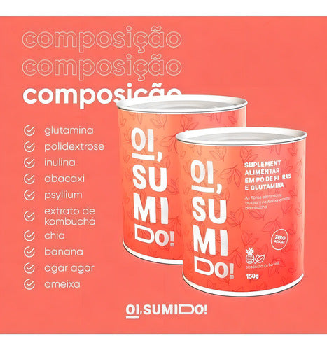 Suplemento Em Pó Oi Sumido Probióticos Sabor Abacaxi Com Hortelã Em Lata De 225g