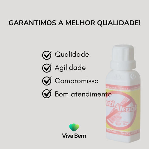 2 Anti Álcool Para Parar De Beber 100% Original 40ml