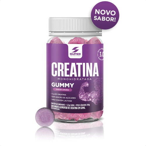 Super Gummy Creatina Super Nutrition Sabor Amora (60 Gomas)