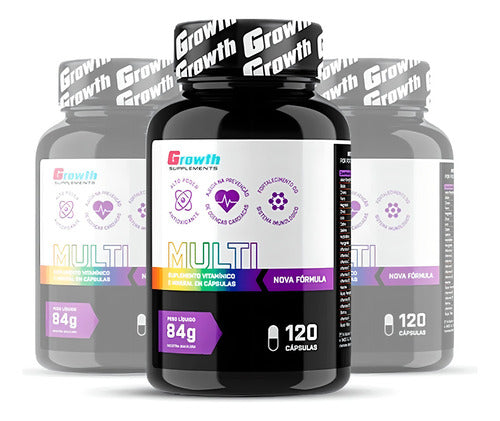 Multivitaminico 120 Capsulas Growth Supplement Rende 4 Meses