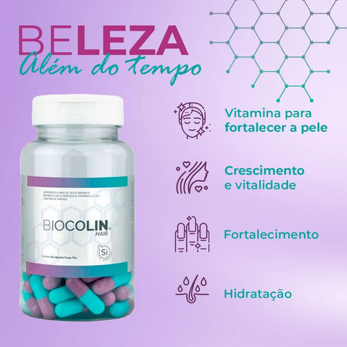 Biocolin® - Hair - 60 Cápsulas De 500mg Sabor Sem Sabor