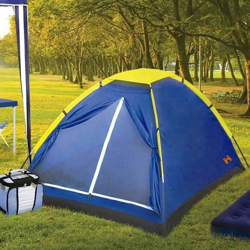 Barraca Tenda Camping Iglu 4 Pessoas Azul Completa C/ Bolsa
