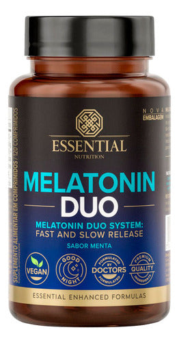 Melatonina Duo 120 comprimidos Essential Nutrition Sabor Menta