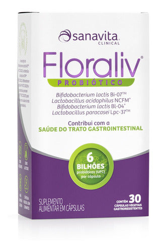 Floraliv Probiótico Sanavita - 30 Caps Sabor Without flavor