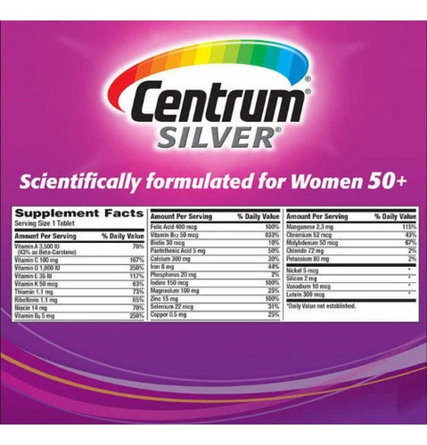 Multivitamínico Centrum Women 50+ Silver 275 Comprimidos Sabor Neutro