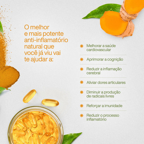 True Cúrcuma + Ômega Lipossomal 120 Cápsulas True Source Sabor Sem sabor