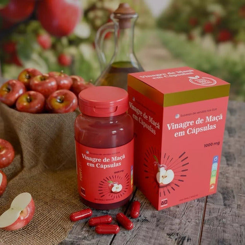 Vinagre De Maça Em Cápsulas 1000mg Fortlife 100% Orgânico Sabor Sem Sabor