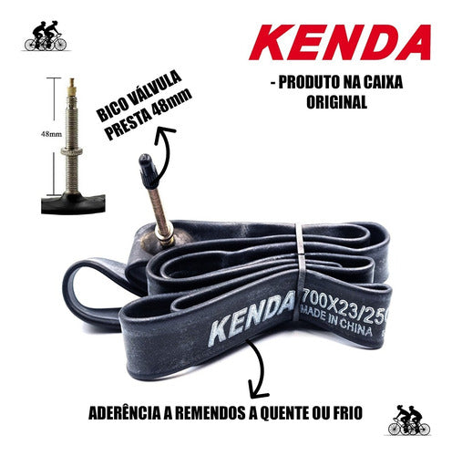 Par Câmara Ar Speed Kenda 700x23/25 Valvula Presta 48mm