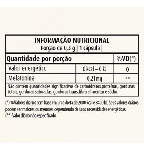 Melatonina - 120 Cápsulas - Apisnutri