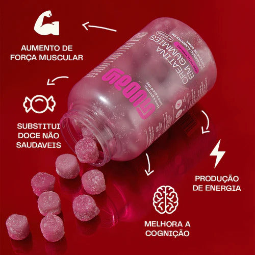 Creatina Monohidratada Em Gummies 60 Un Saborosas - Guday Sabor Frutas vermelhas