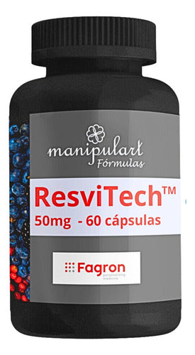Resvitech Fagron 50mg 60 Cápsulas Selo Autêntico Sabor Sem Sabor