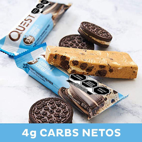 Barra de proteína com creme com sabor de biscoito Quest Nutrition - caixa com 12