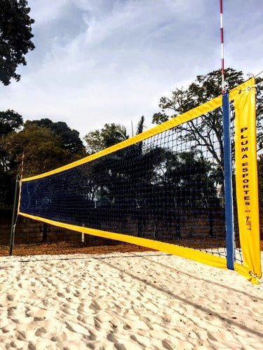 Rede De Beach 6,4m De Comp.+ Marcação 6,4mx12,8m + Cabo Aço