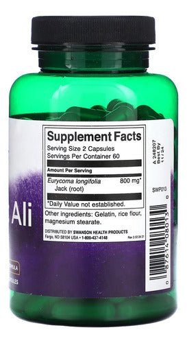 Tongkat Ali 400 Mg 120 Cápsulas Swanson - Imp Eua Sabor Sem sabor