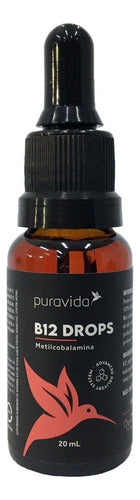 B12 Drops Metilcobalamina 20ml Sabor Frutas Vermelhas Puravida
