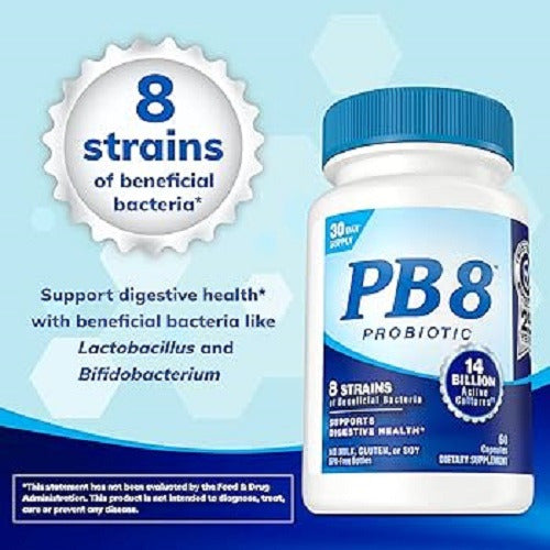 Suplemento Pb8 - 14 Bilhões Mistura Probiótica 120 Cápsulas