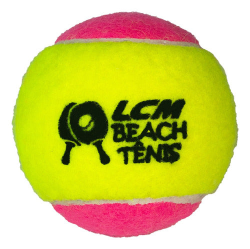 Kit Com 12 Bolas Oficiais De Beach Tênis Lcm - Rosa