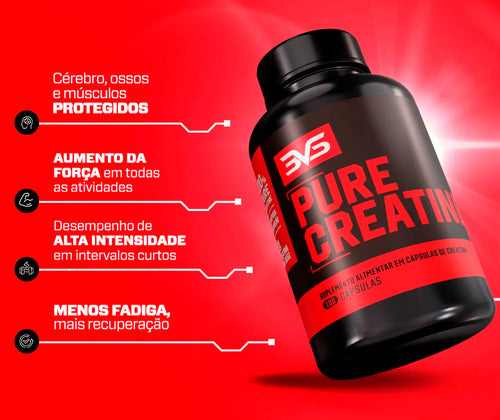 Creatina 100% Pura Monohidratada Com Matéria-prima Importada. - Fórmula Avançada Com 3g De Creatina Na Dose - 180 Cápsulas