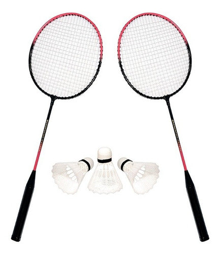 Kit Badminton Com 02 Raquetes E 03 Peteca E Bolsa Esporte