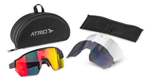 Óculos Atrio Sprinter Lite Kit 3 Lentes Black Red - Bi235 Cor da armação Preto Cor da lente Laranja-claro